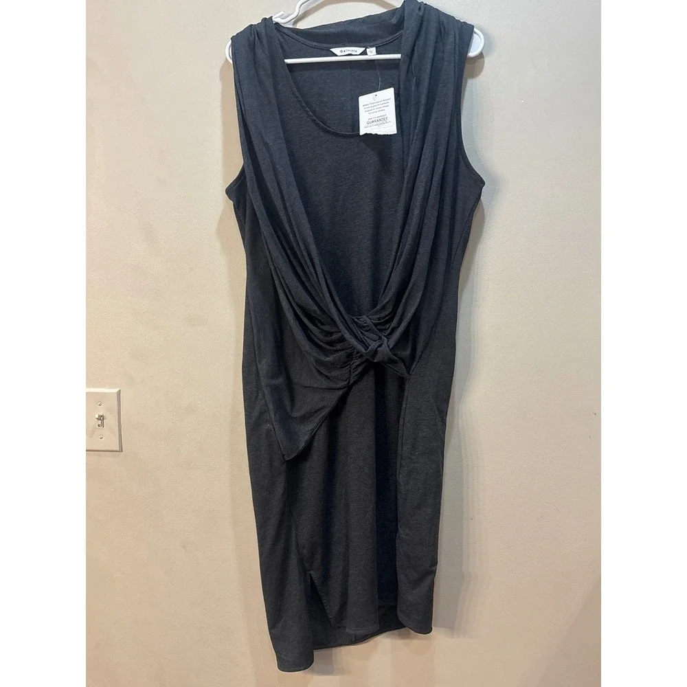 NWT Athleta Gray Sleeveless Surplice Jersey Duet Dress 398851-02 Large $98